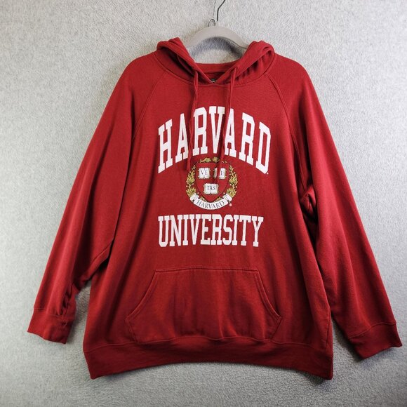 Harvard University Hoodie Mens 2XL Red Fleece Pullover Offical Veritas College - Picture 1 of 11
